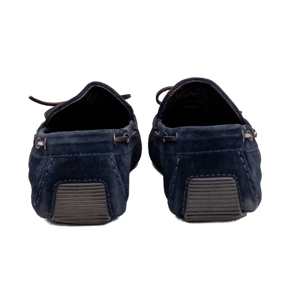 Bottega Veneta Intrecciato Suede‎ Driving Loafers Navy Blue Mens US 7